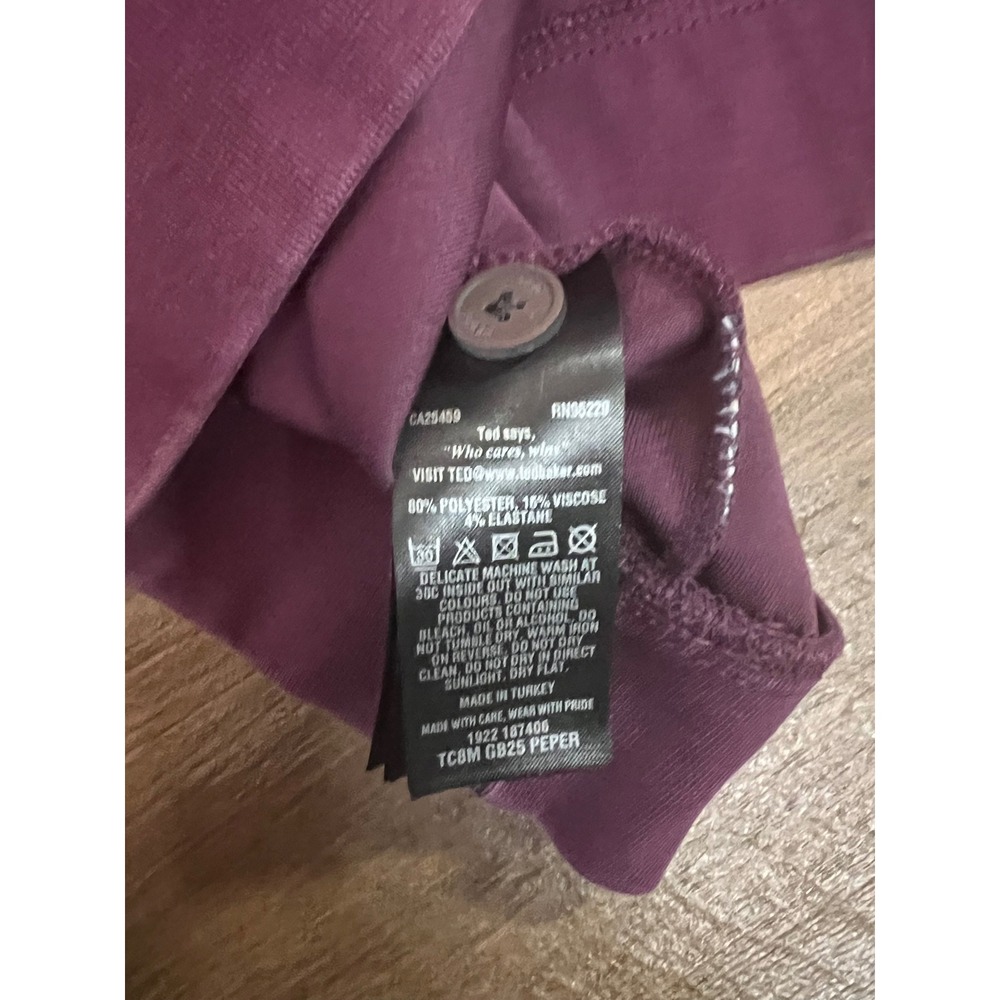 Ted Baker London Mens 7 XXL Plum Purple Quarter Zip Pullover Sweater Peper GB25 - Picture 6 of 6